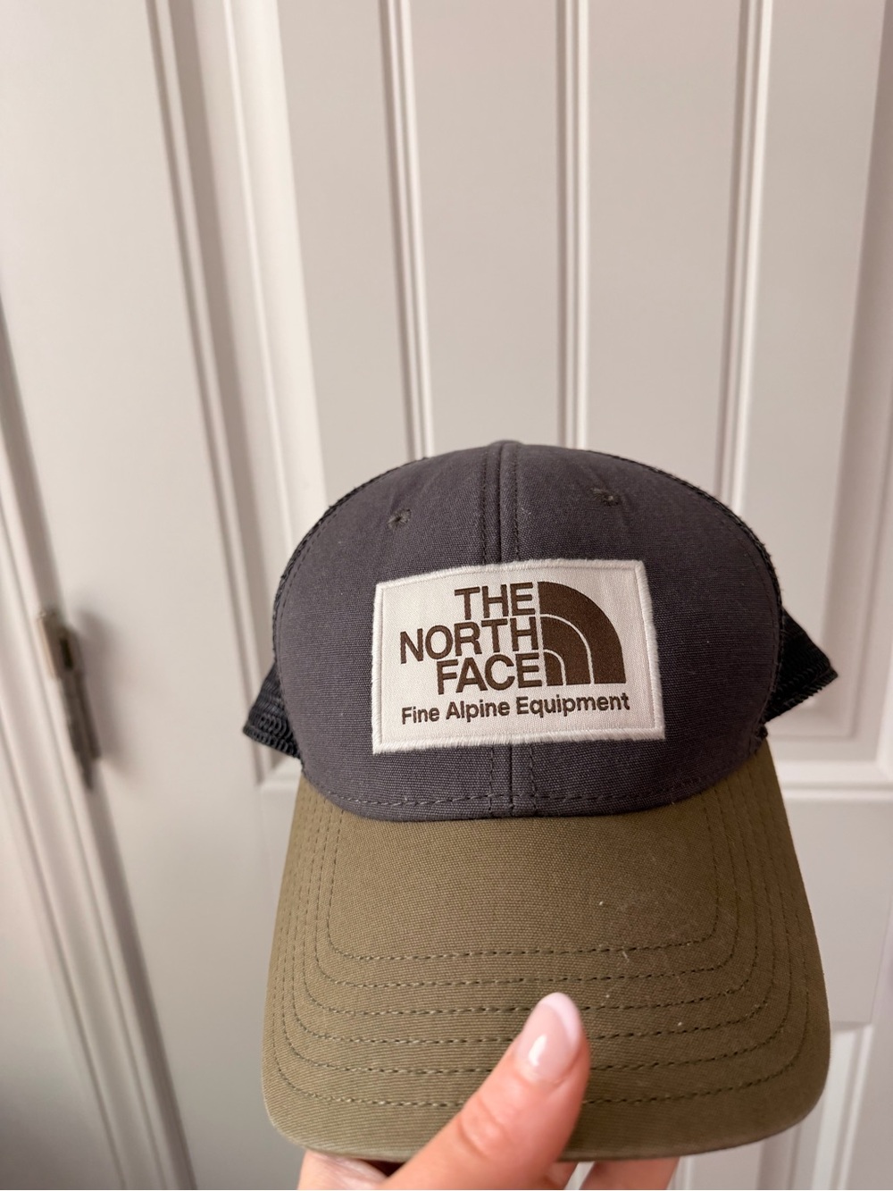 The North Face Charcoal & Olive Logo Trucker Hat